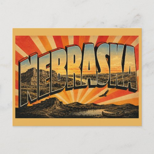 Nebraska Sandhills Platte River Bluff Art Postcard