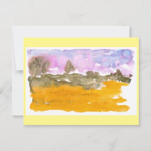 Nebraska Sandhills Watercolor Postcard