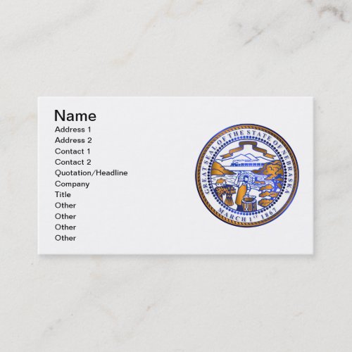 Nebraska seal business card