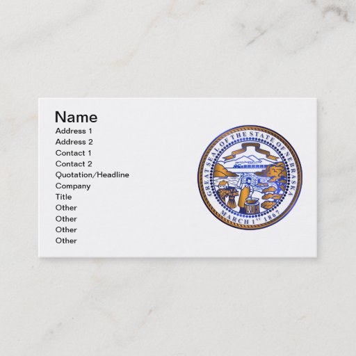 Customizable Nebraska seal business card
