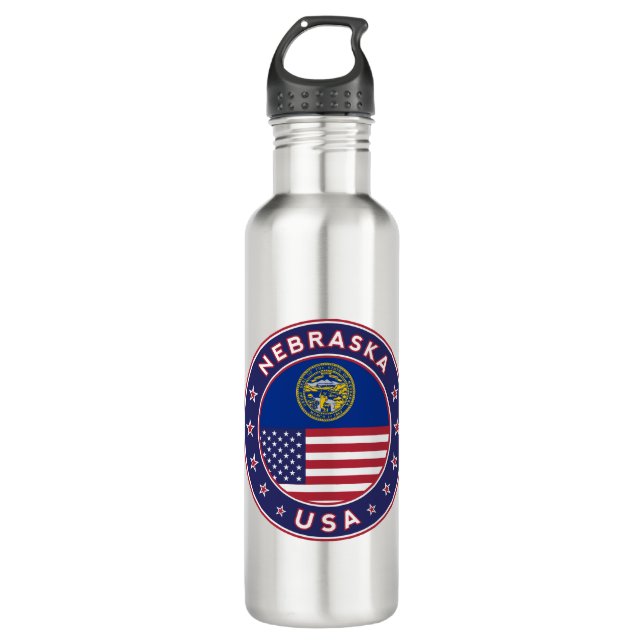 Nebraska Stainless Steel Water Bottle (Front)