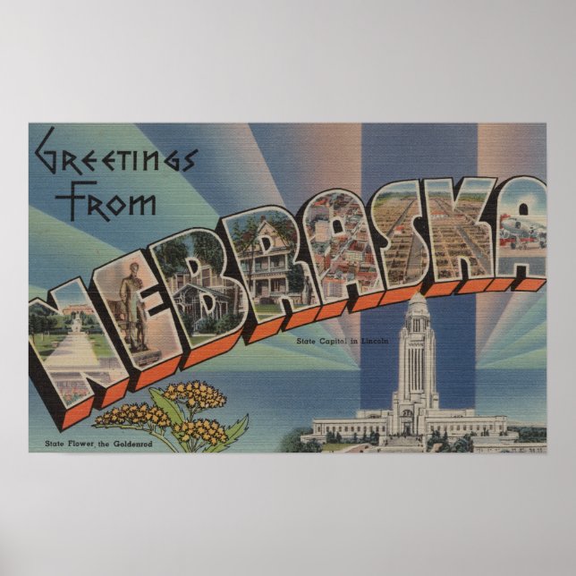 Nebraska (State Capital/Flower) Poster (Front)