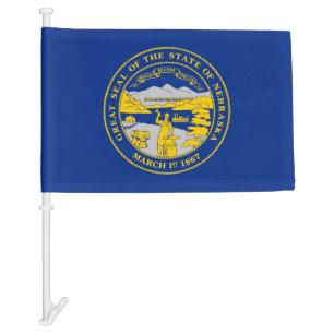 Nebraska State Car Flag