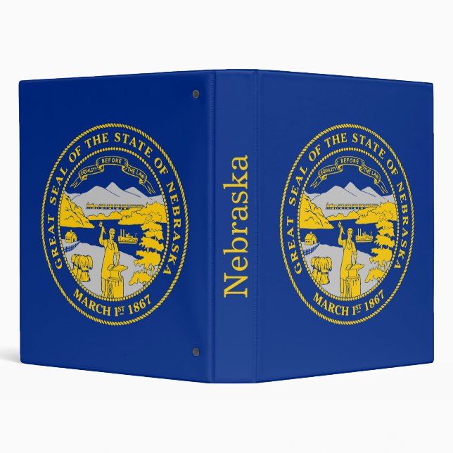Nebraska State Flag 3 Ring Binder (Background)