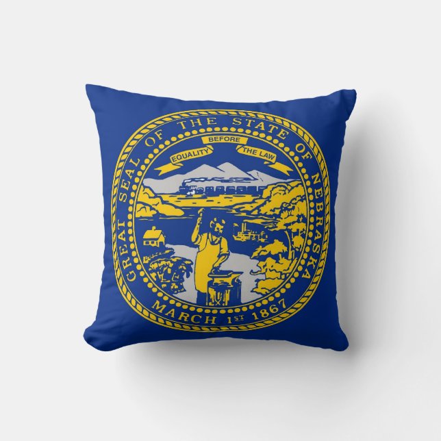 Nebraska State Flag American MoJo Pillow (Front)