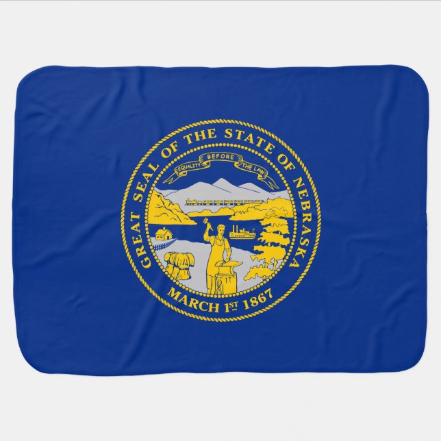 Nebraska State Flag Baby Blanket (Horizontal)