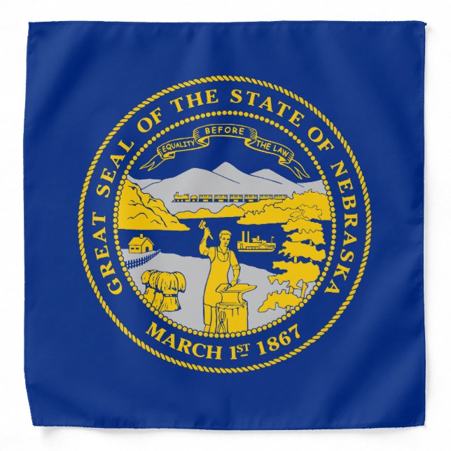 Nebraska State Flag Bandana (Front)