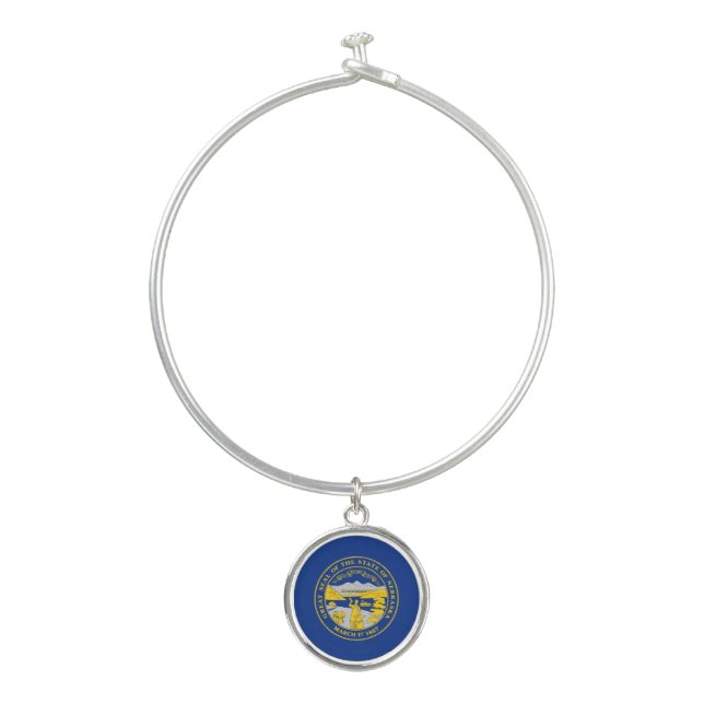 Nebraska State Flag Bangle Bracelet (Front)