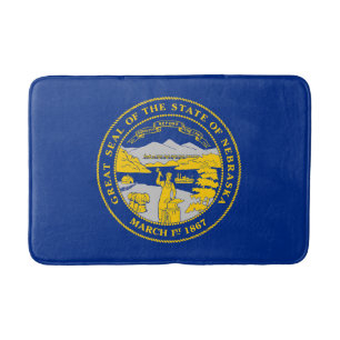 Nebraska State Flag Bath Mat