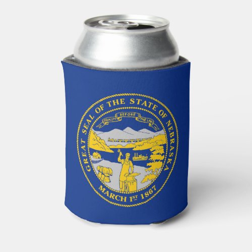 Nebraska State Flag Can Cooler