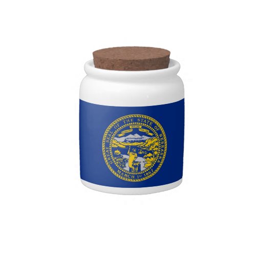 Nebraska State Flag Candy Jar