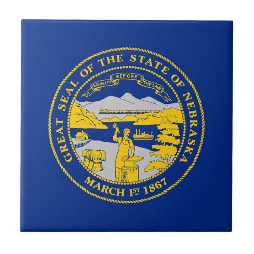 Nebraska State Flag Ceramic Tile