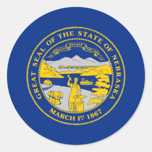 Nebraska State Flag Classic Round Sticker