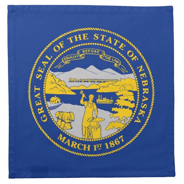 Nebraska State Flag Cloth Napkin (Front)