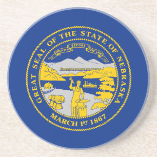 Nebraska State Flag Coaster