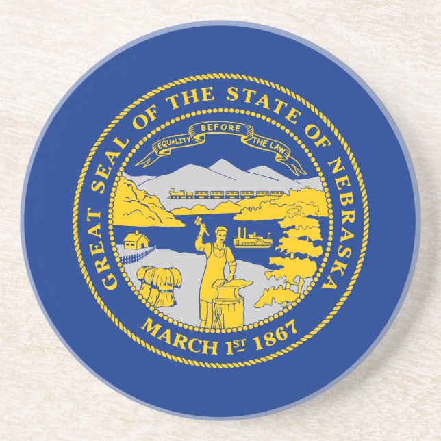 Nebraska State Flag Coaster (Front)
