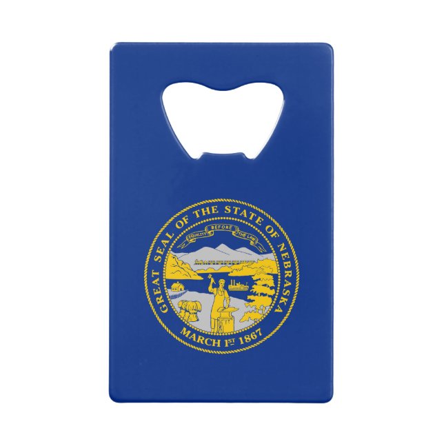 Nebraska State Flag Credit Card Bottle Opener (Front)