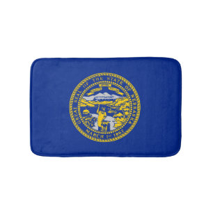 Nebraska State Flag Design Bathroom Mat