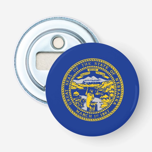 Nebraska State Flag Design Decor Bottle Opener (Front)
