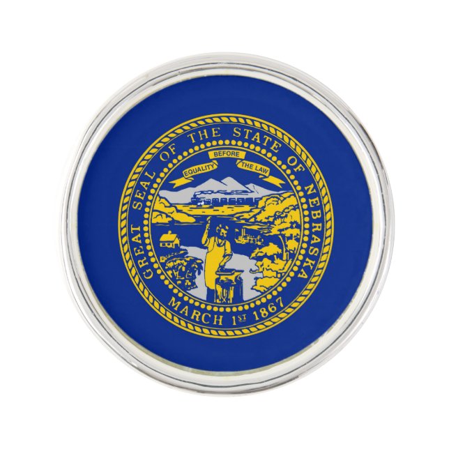 Nebraska State Flag Design Decor Pin (Front)