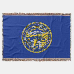 Nebraska State Flag Design Decor Throw Blanket