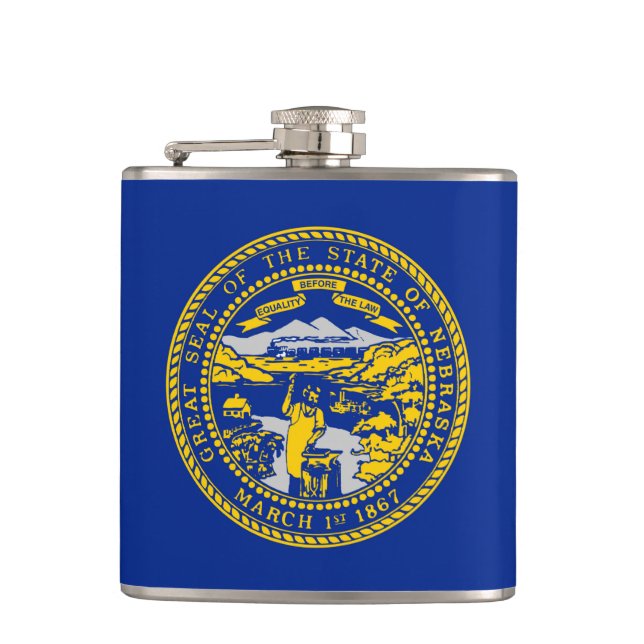 Nebraska State Flag Design Flask (Front)