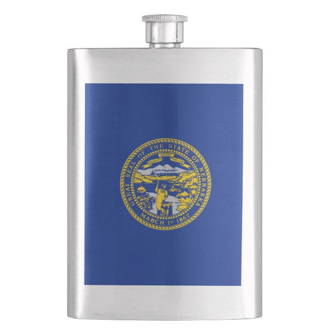 Nebraska State Flag Design Flask (Front)