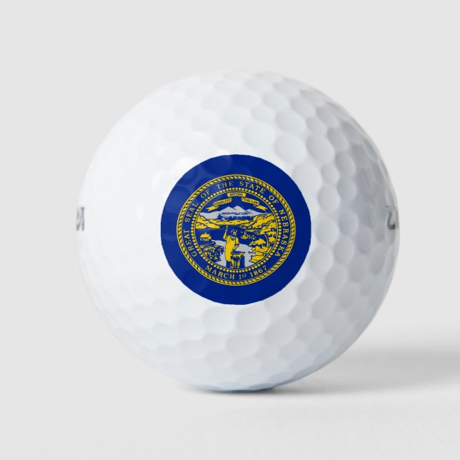 Nebraska State Flag Design Golf Balls (Front)