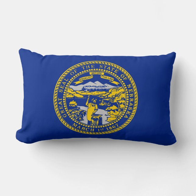 Nebraska State Flag Design Lumbar Pillow (Front)