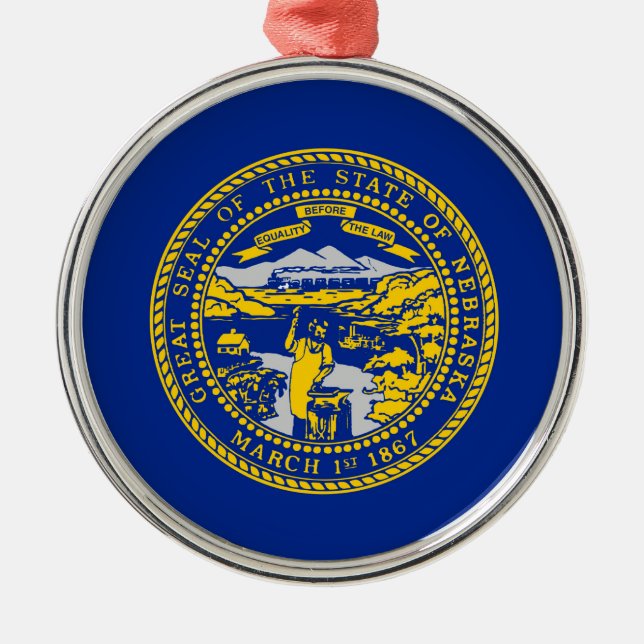Nebraska State Flag Design Metal Ornament (Front)