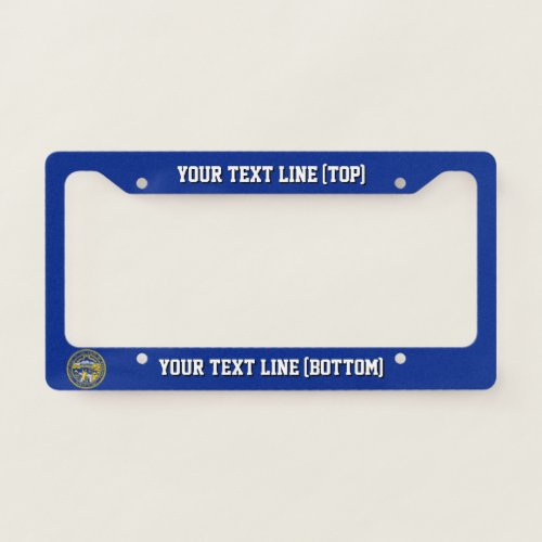 Nebraska State Flag Design on a Personalized License Plate Frame