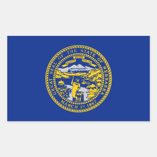 Nebraska State Flag Design Rectangular Sticker (Front)