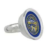 Nebraska State Flag Design Ring (Side)