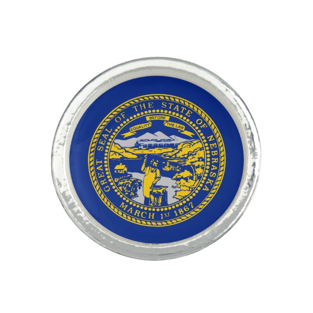 Nebraska State Flag Design Ring (Front)