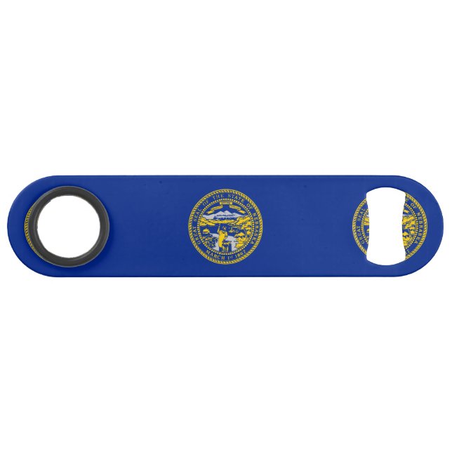 Nebraska State Flag Design Speed Bottle Opener (Back Horizontal)