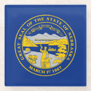 Nebraska State Flag Glass Coaster