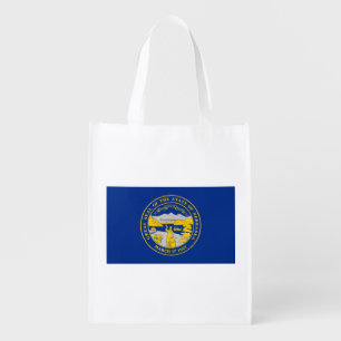 Nebraska State Flag Grocery Bag
