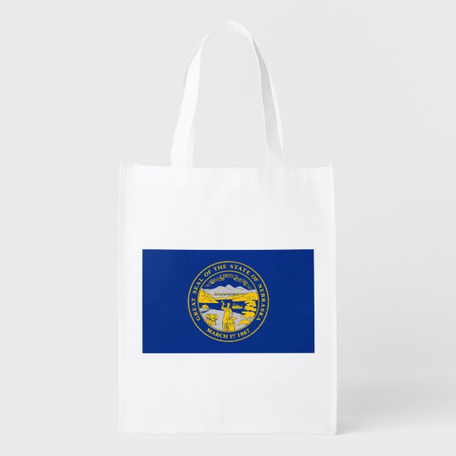 Nebraska State Flag Grocery Bag (Front)
