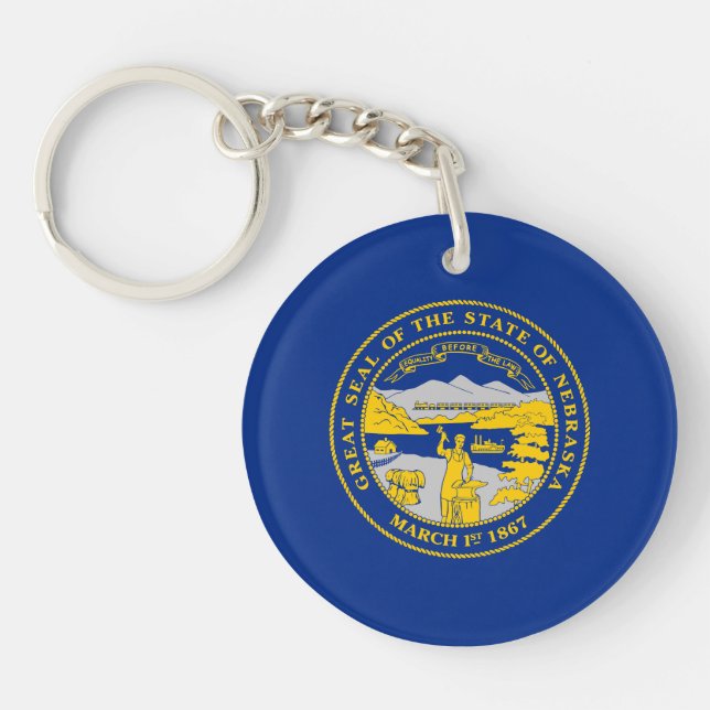 Nebraska State Flag Keychain (Front)