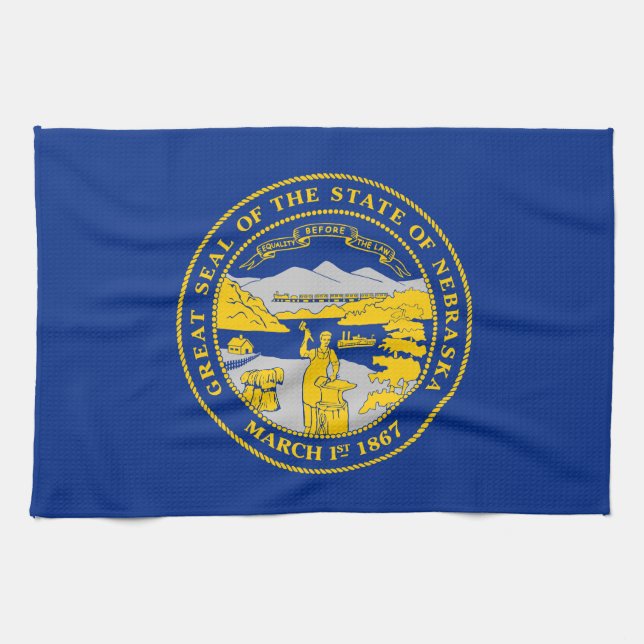 Nebraska State Flag Kitchen Towel (Horizontal)