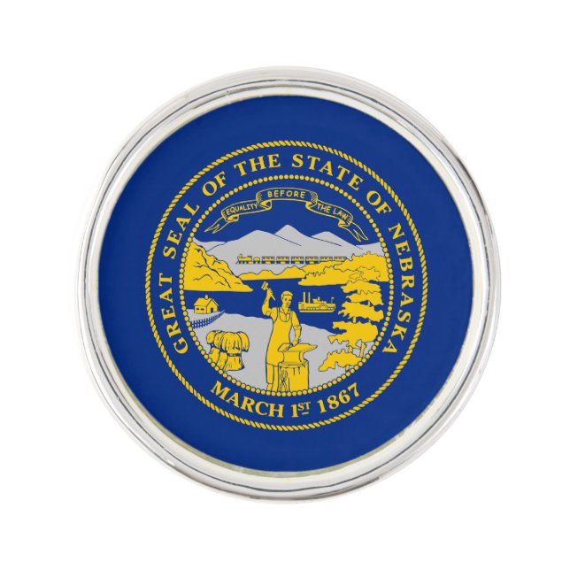 Nebraska State Flag Lapel Pin (Front)
