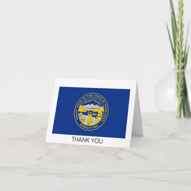 Nebraska State Flag Letterpress Thank You Card (Front)