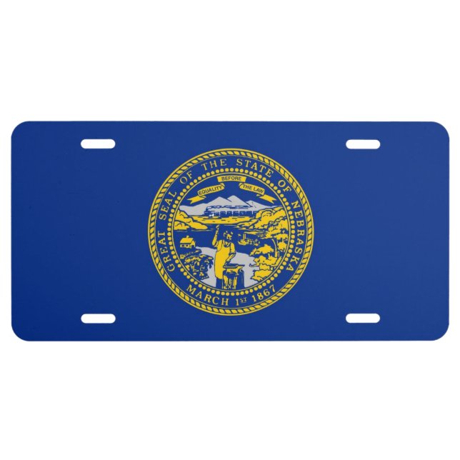 Nebraska state flag license plate (Front)