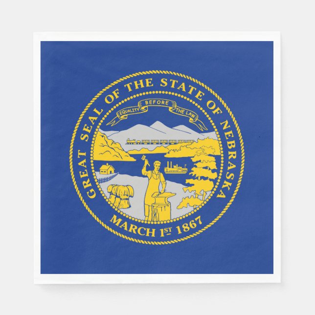 Nebraska State Flag Napkins (Front)