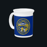 Nebraska State Flag Pitcher<br><div class="desc">Elevate your beverage service with a touch of Nebraska pride using our exclusive pitcher featuring the flag of Nebraska! This pitcher is more than just a functional item; it’s a celebration of Nebraska’s heritage and a unique way to showcase your state pride. Each pitcher prominently displays a vibrant print of...</div>