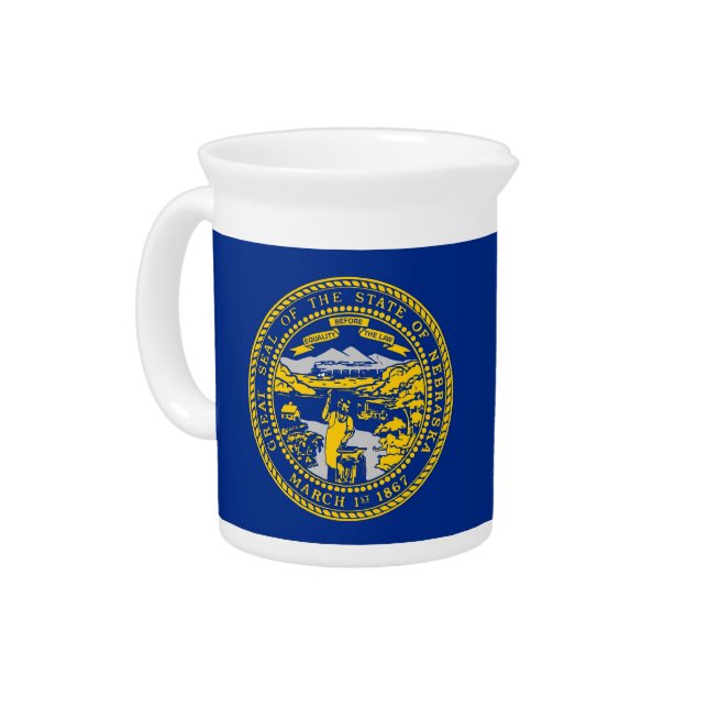 Nebraska State Flag Pitcher (Left)