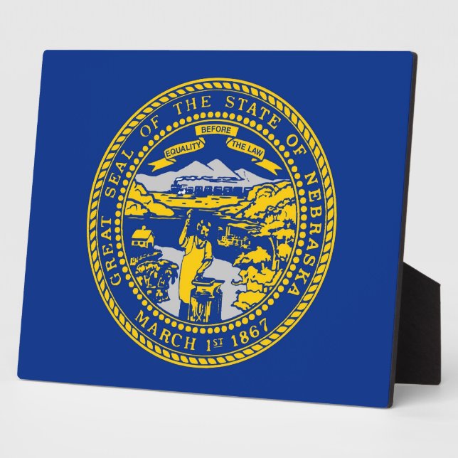 Nebraska State Flag Plaque (Side)
