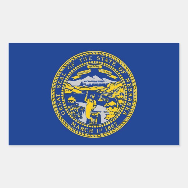 Nebraska state flag rectangular sticker (Front)