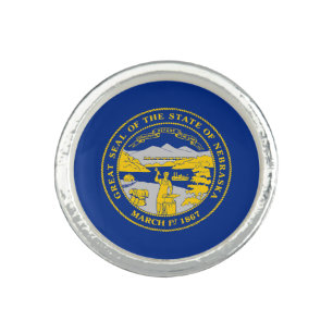 Nebraska State Flag Ring