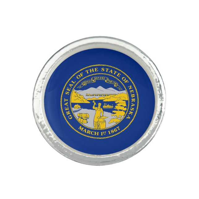 Nebraska State Flag Ring (Front)